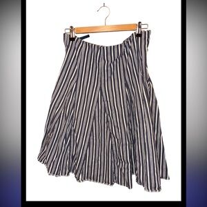 Boden Blue and White Striped Midi Skirt 12L